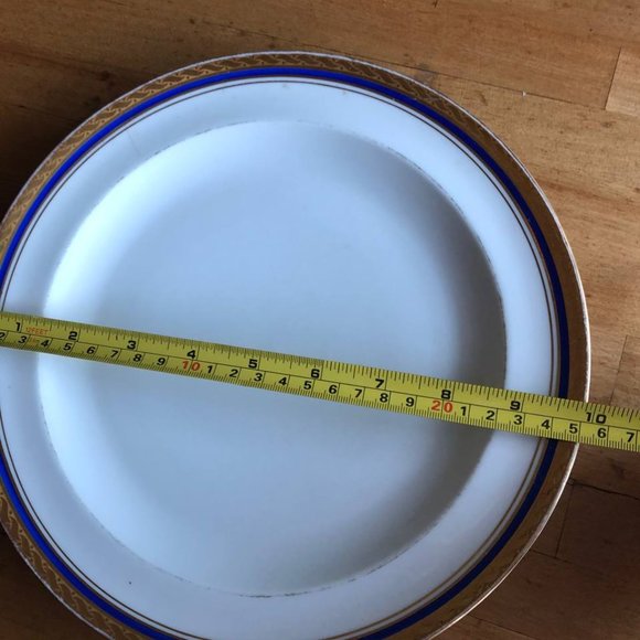 Limoges France Dinner Plate Cobalt Blue Band & Gold 10-inch - Picture 5 of 9